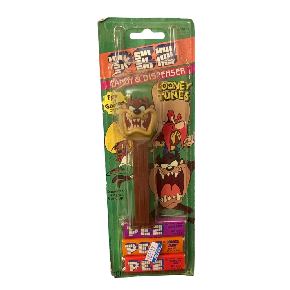 Vintage 1995 PEZ | Looney Tunes Tasmanian Devil Taz | New‎ |Bad Box Blister Pack